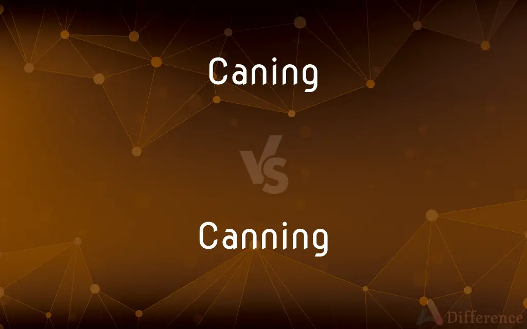 Caning vs. Canning — What's the Difference?