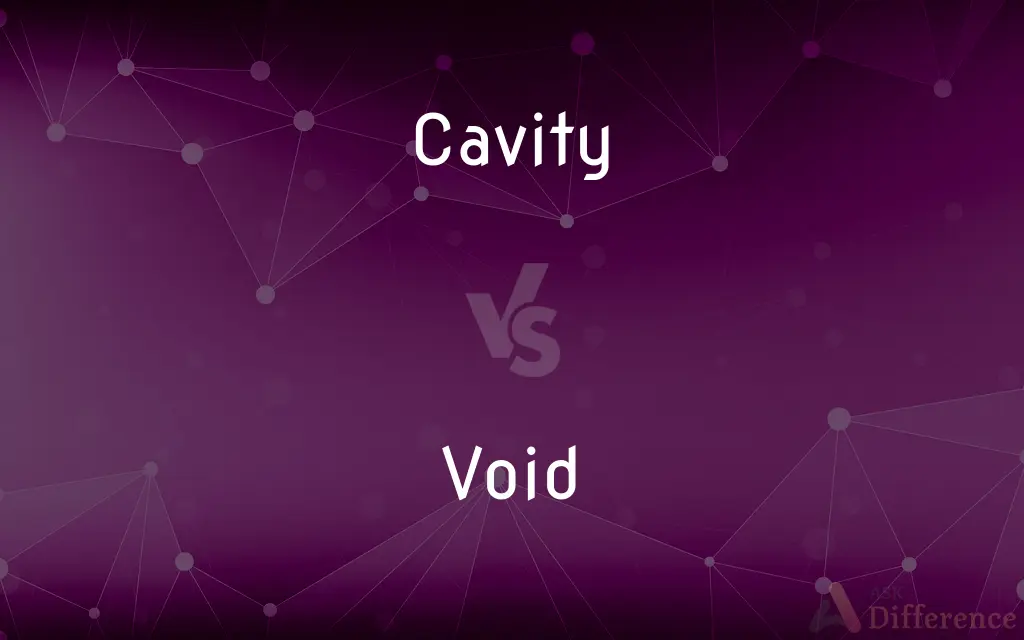 Cavity vs. Void — What's the Difference?