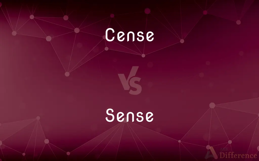 Cense vs. Sense — What's the Difference?