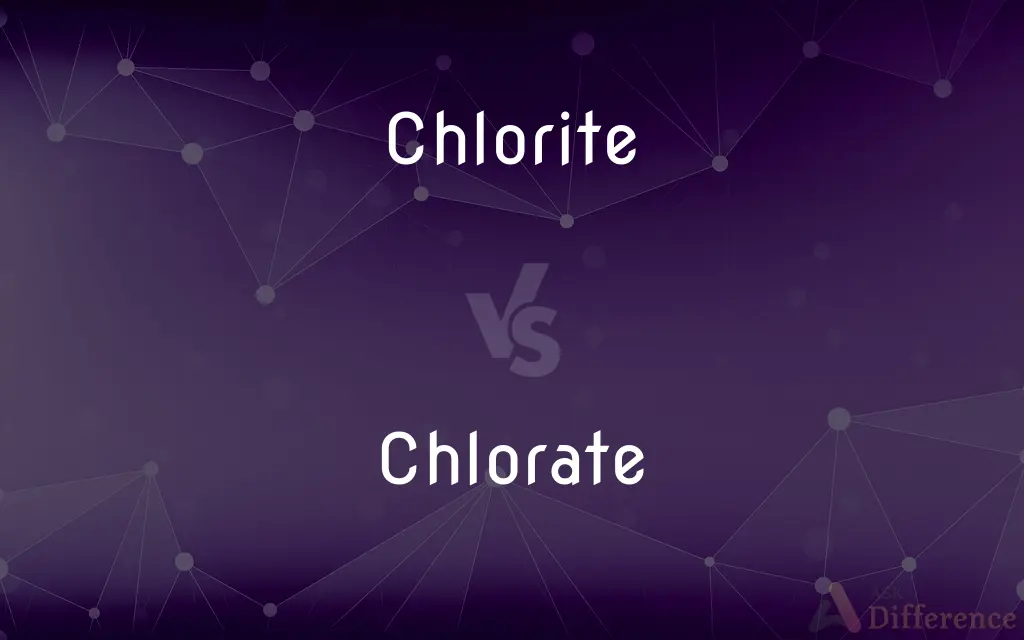 Chlorite vs. Chlorate — What's the Difference?