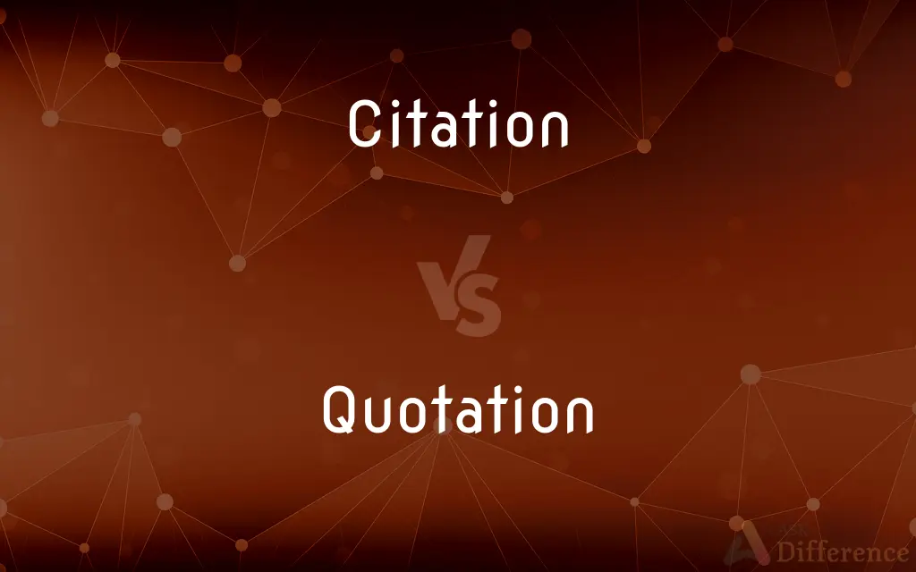 Citation vs. Quotation — What's the Difference?
