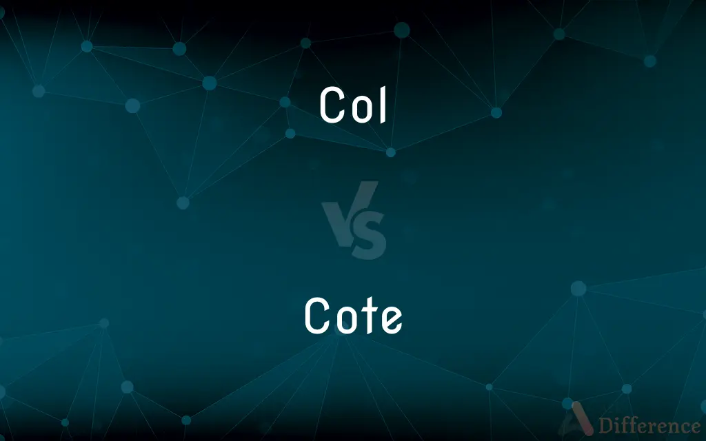 Col vs. Cote — What's the Difference?