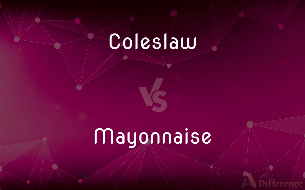 Coleslaw vs. Mayonnaise — What's the Difference?