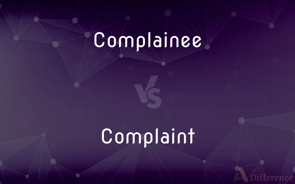 Complainee vs. Complaint — What's the Difference?