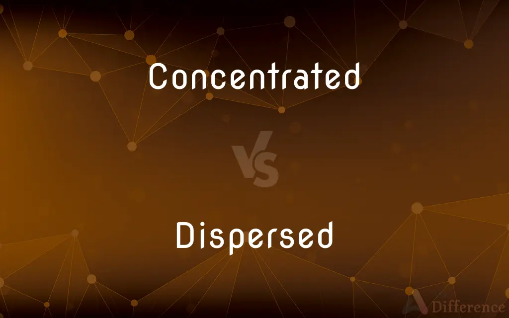 Concentrated vs. Dispersed — What's the Difference?