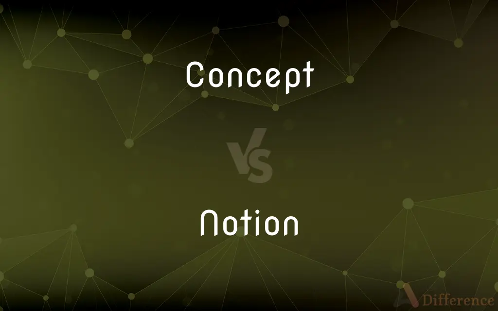 Concept vs. Notion — What's the Difference?