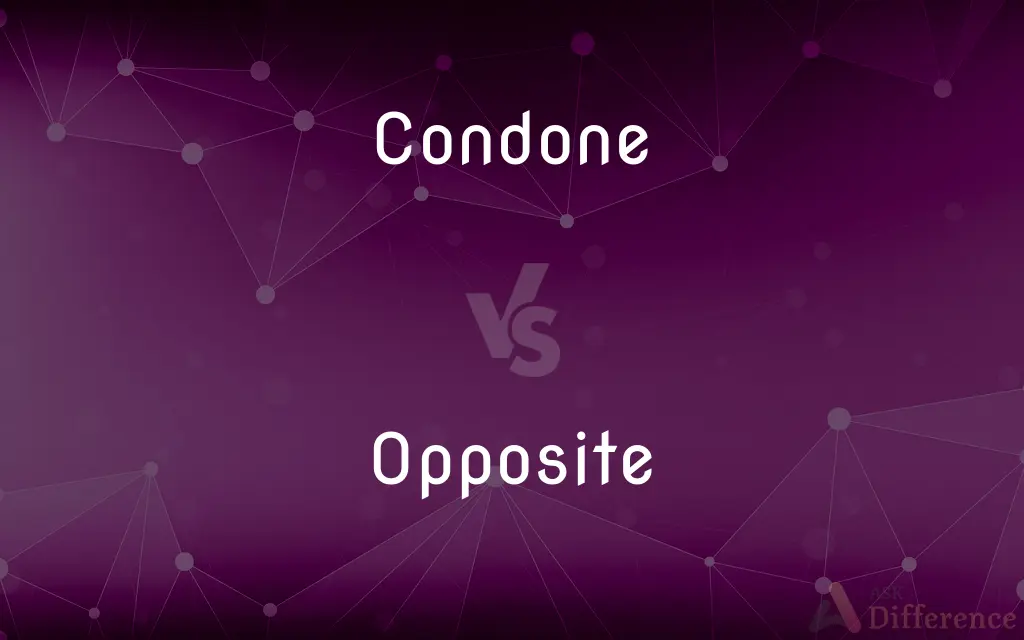 Condone vs. Opposite — What's the Difference?