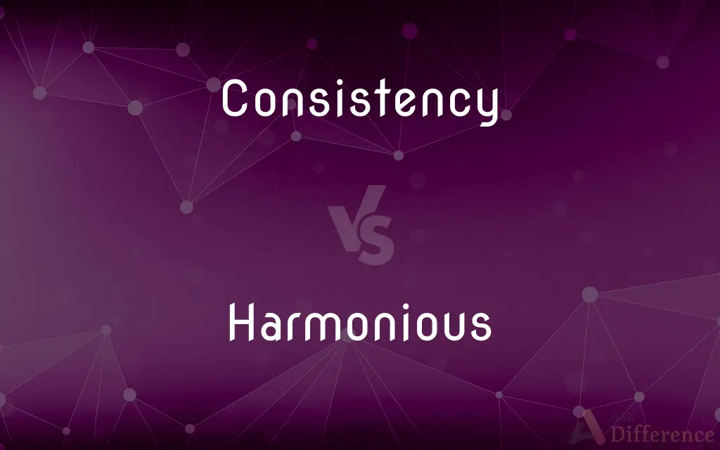 Consistency vs. Harmonious — What's the Difference?
