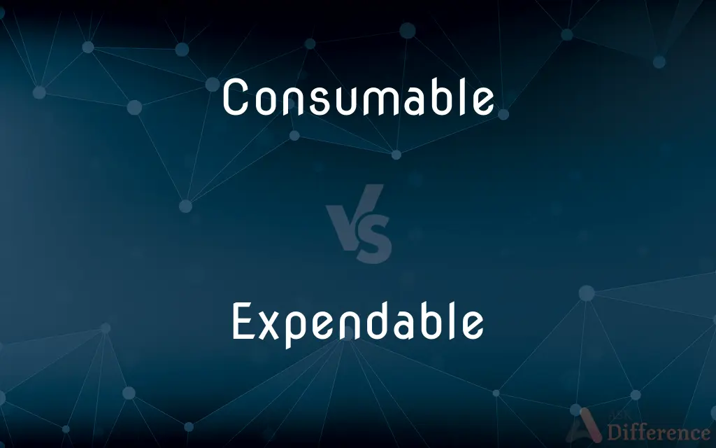 Consumable vs. Expendable — What's the Difference?