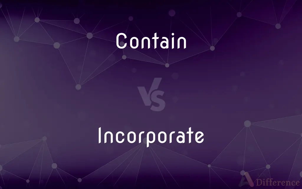 Contain vs. Incorporate — What's the Difference?