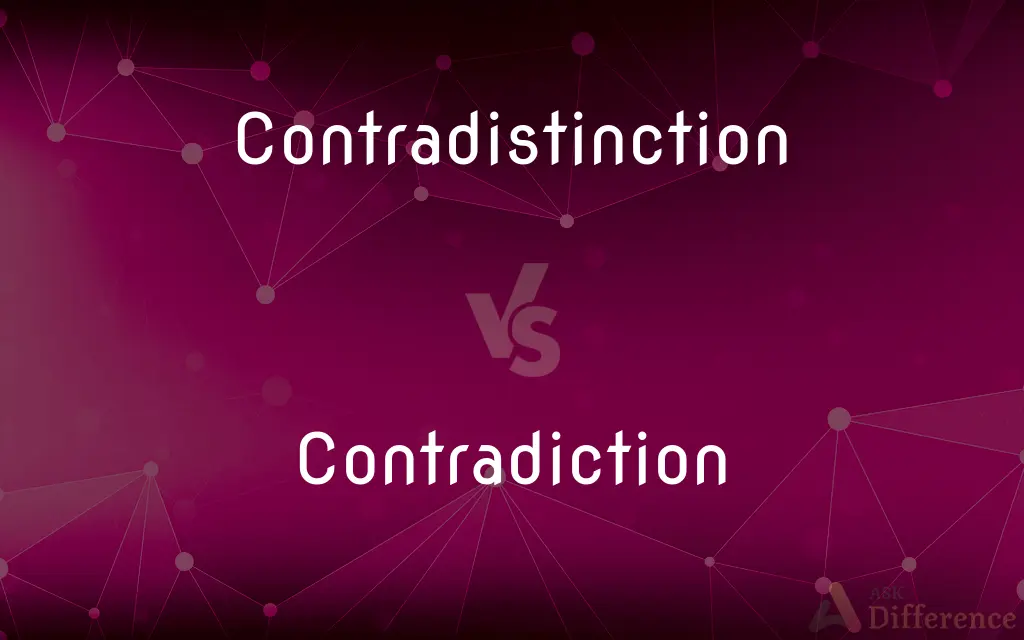 Contradistinction vs. Contradiction — What's the Difference?