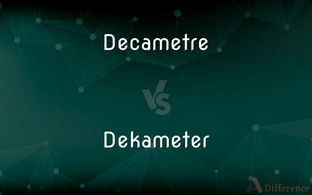 Decametre vs. Dekameter — What's the Difference?