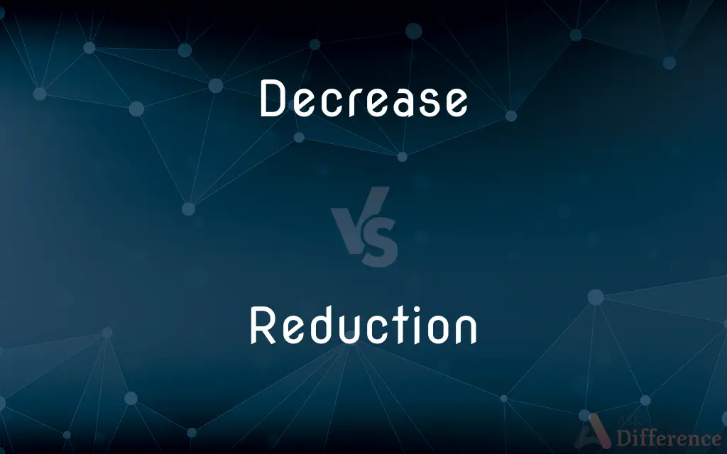 Decrease vs. Reduction — What's the Difference?