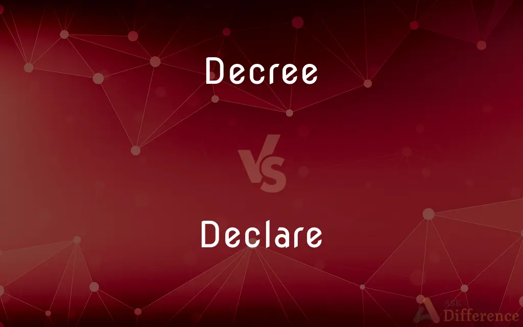 Decree vs. Declare — What's the Difference?