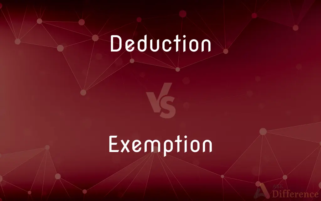 Deduction vs. Exemption — What's the Difference?