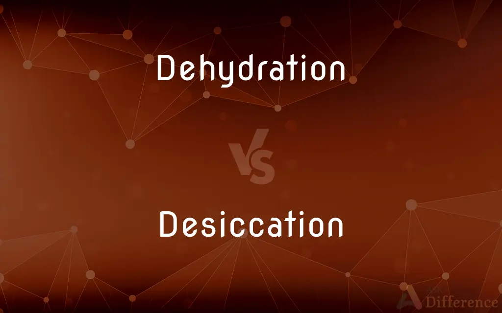 Dehydration vs. Desiccation — What's the Difference?