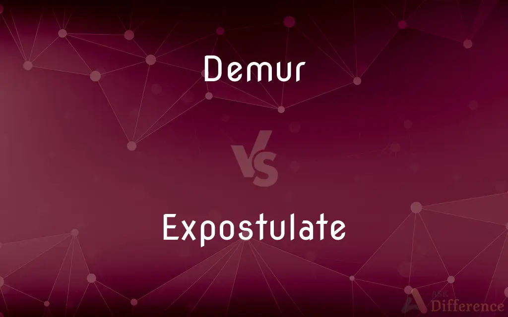 Demur vs. Expostulate — What's the Difference?