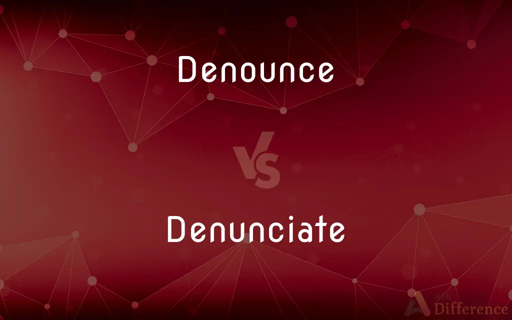 Denounce vs. Denunciate — What's the Difference?