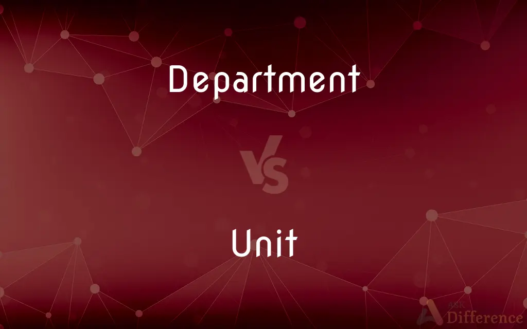 Department vs. Unit — What's the Difference?