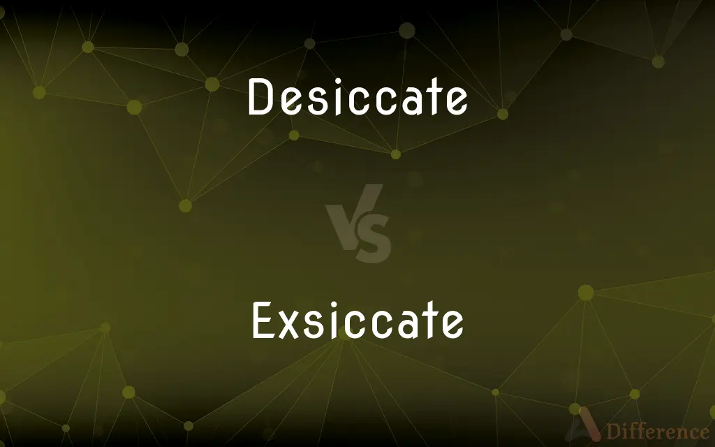 Desiccate vs. Exsiccate — What's the Difference?