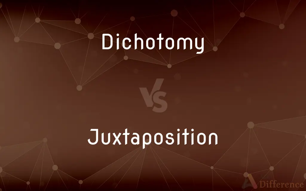 Dichotomy vs. Juxtaposition — What's the Difference?