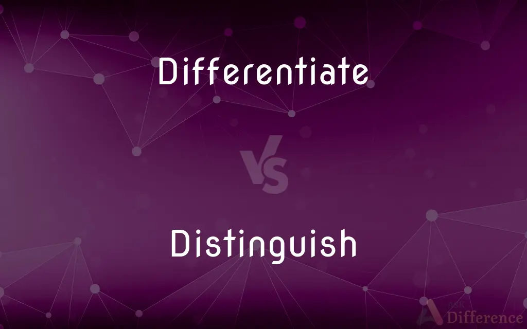 Differentiate vs. Distinguish — What's the Difference?