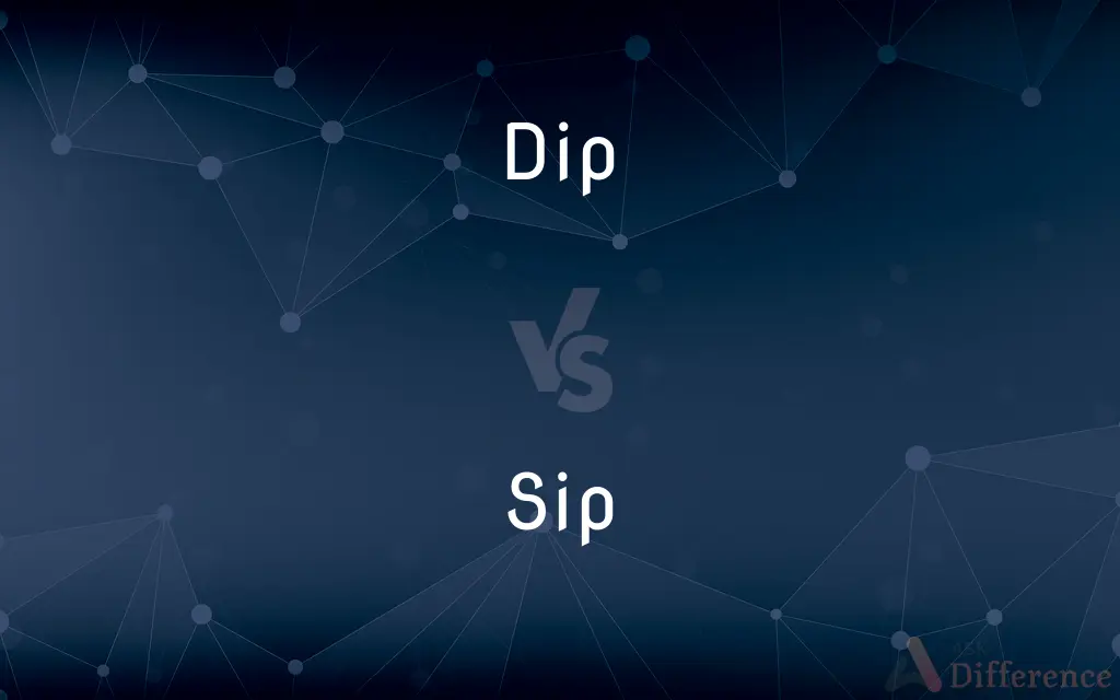Dip vs. Sip — What's the Difference?