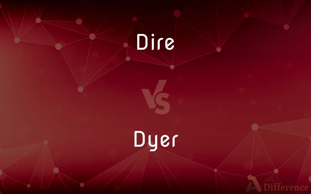 Dire vs. Dyer — What's the Difference?