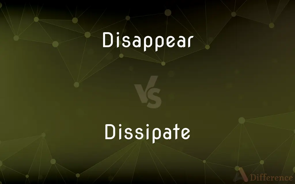 Disappear vs. Dissipate — What's the Difference?