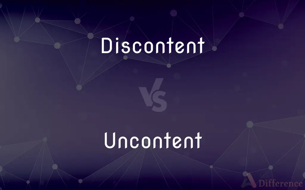 Discontent vs. Uncontent — What's the Difference?