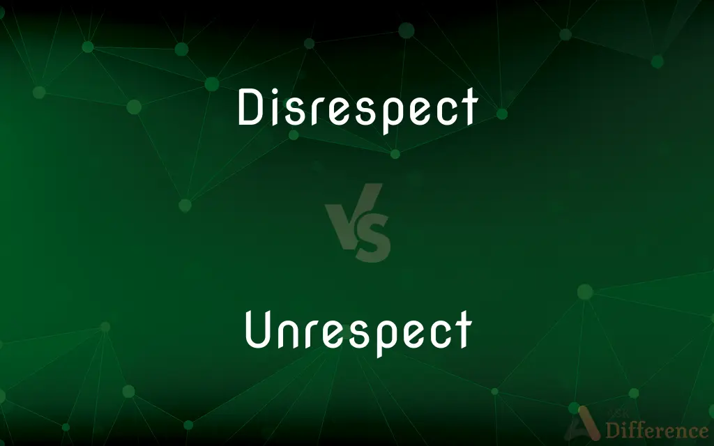 Disrespect vs. Unrespect — What's the Difference?
