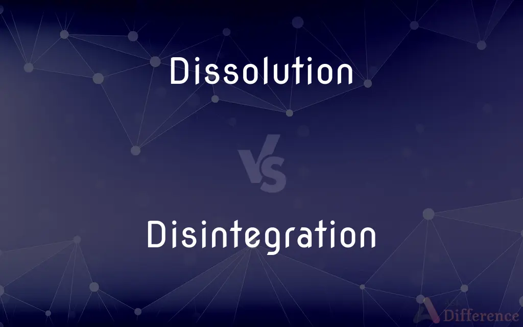 Dissolution vs. Disintegration — What's the Difference?