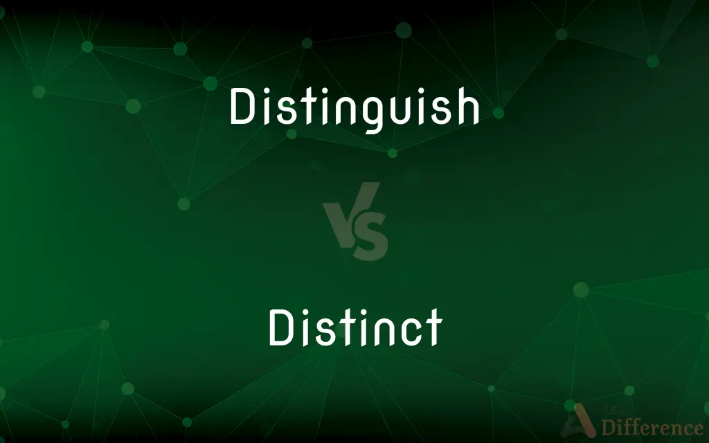 Distinguish vs. Distinct — What's the Difference?