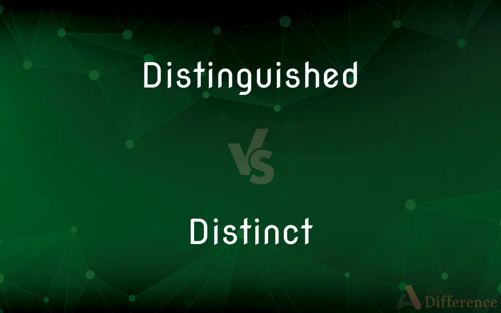 Distinguished vs. Distinct — What's the Difference?