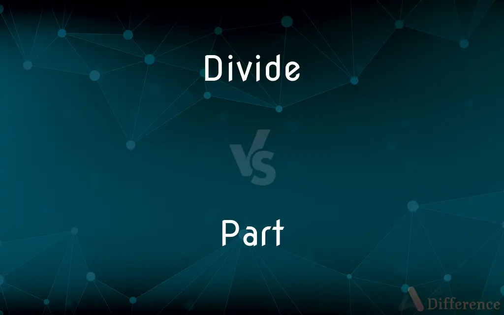 Divide vs. Part — What's the Difference?