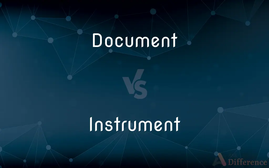 Document vs. Instrument — What's the Difference?