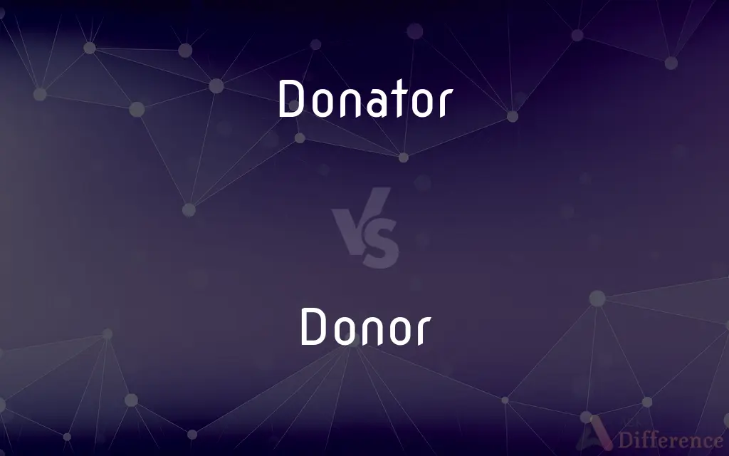 Donator vs. Donor — What's the Difference?