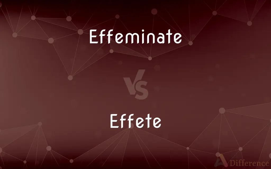 Effeminate vs. Effete — What's the Difference?