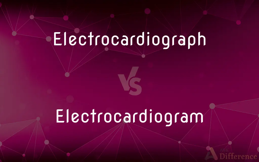 Electrocardiograph vs. Electrocardiogram — What's the Difference?