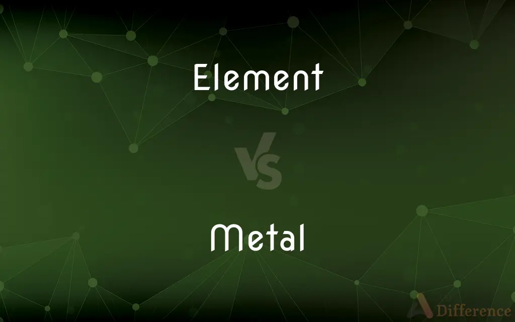 Element vs. Metal — What's the Difference?
