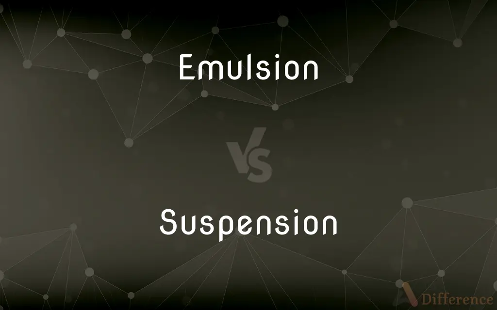 Emulsion vs. Suspension — What's the Difference?