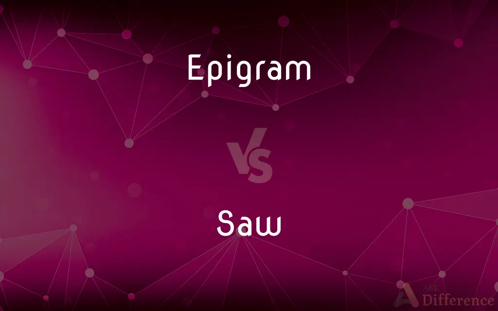 Epigram vs. Saw — What's the Difference?