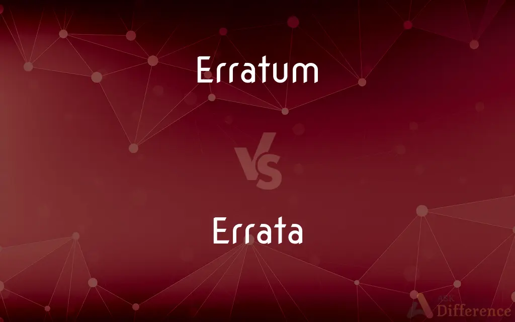 Erratum vs. Errata — What's the Difference?