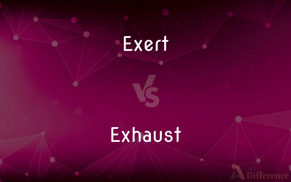 Exert vs. Exhaust — What's the Difference?