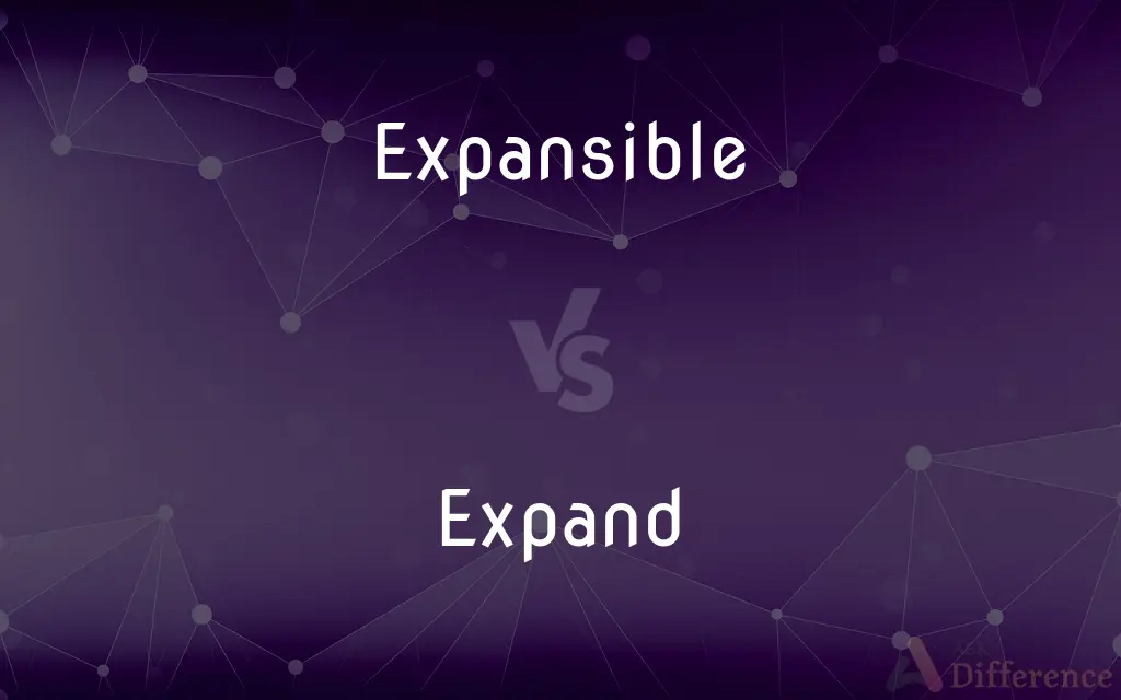 Expansible vs. Expand — What's the Difference?