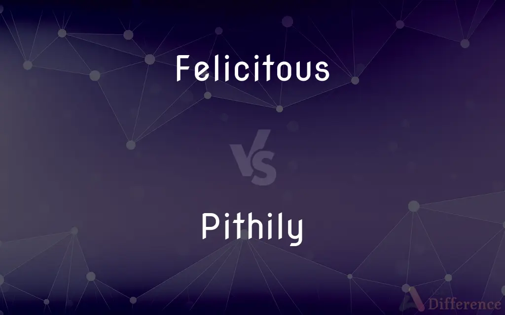 Felicitous vs. Pithily — What's the Difference?