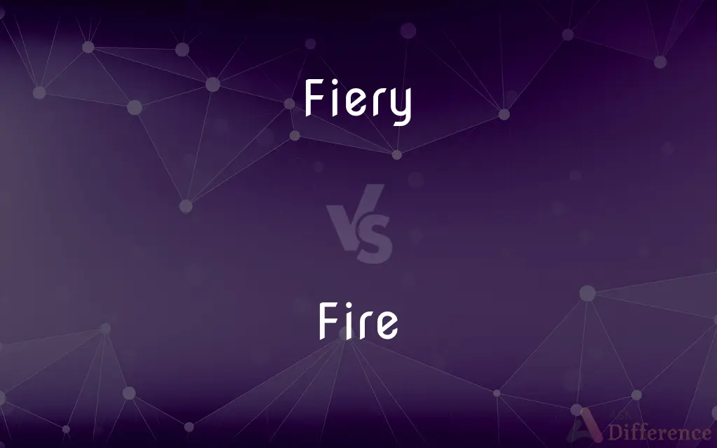 Fiery vs. Fire — What's the Difference?