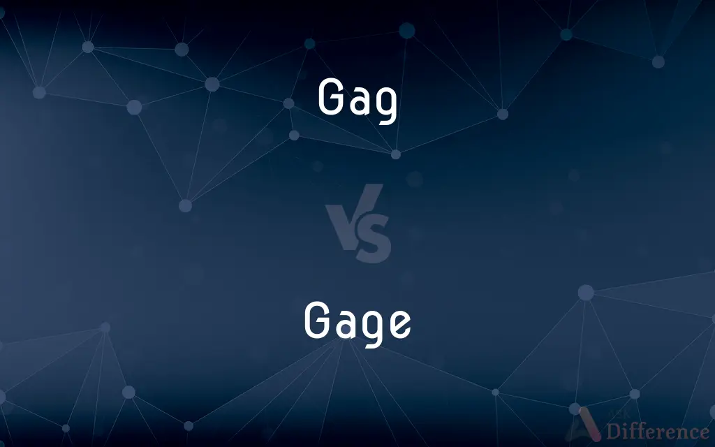 Gag vs. Gage — What's the Difference?