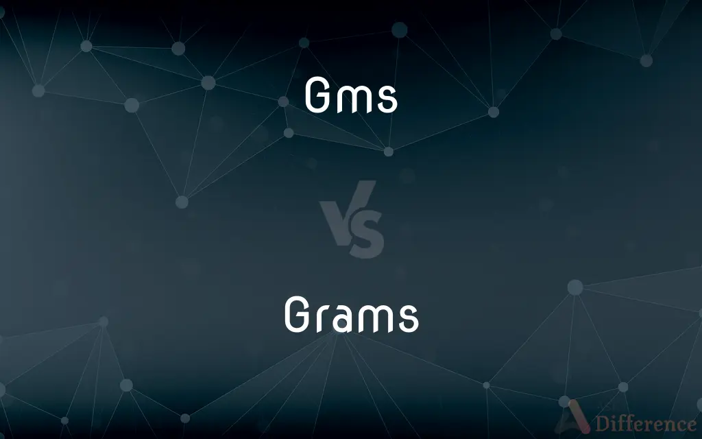 Gms vs. Grams — What's the Difference?