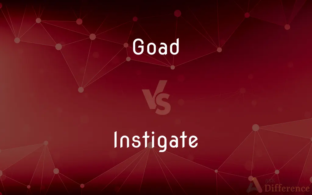 Goad vs. Instigate — What's the Difference?